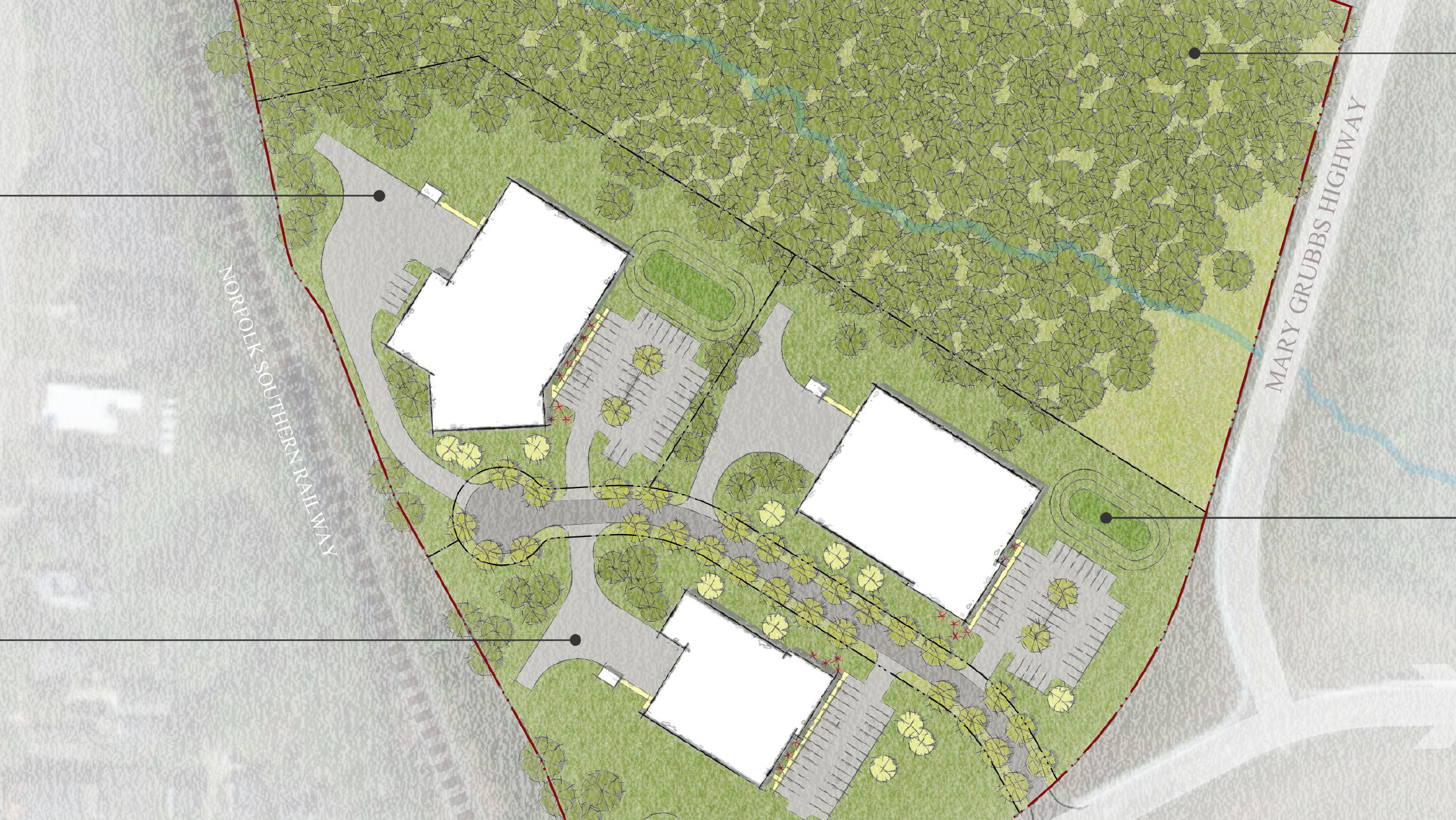 Blueprint of landscape work