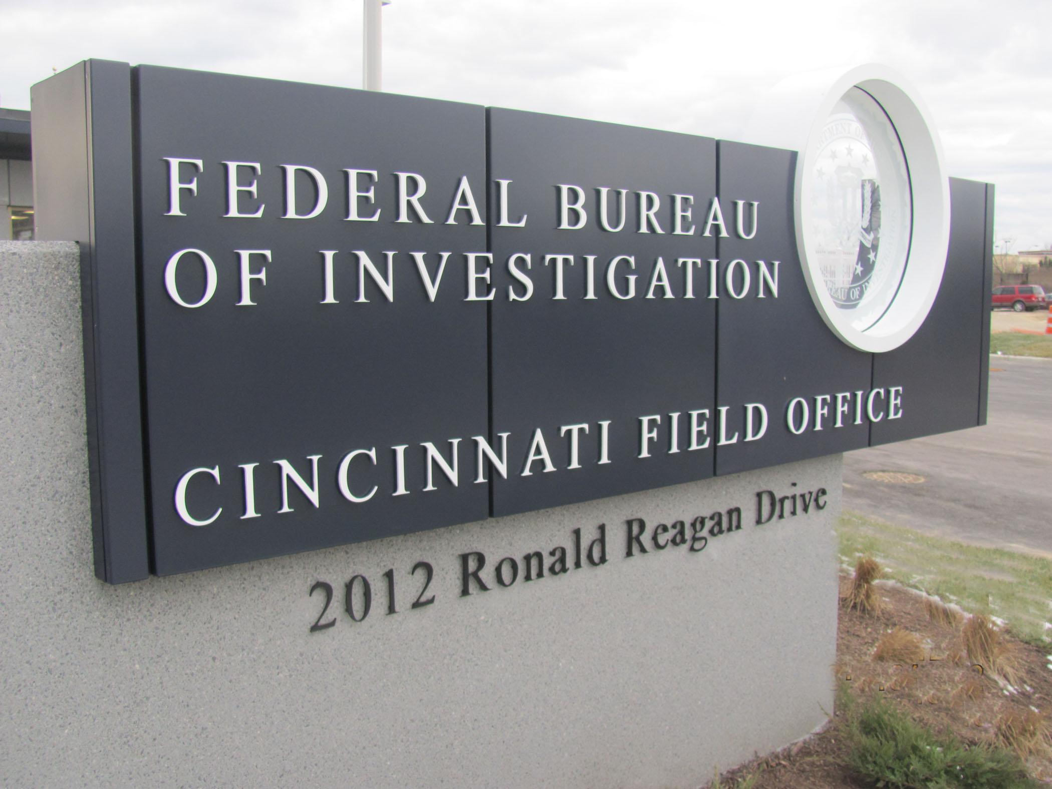 FBI Cincinnati Field Office sign, 2012 Ronald Reagan Drive.