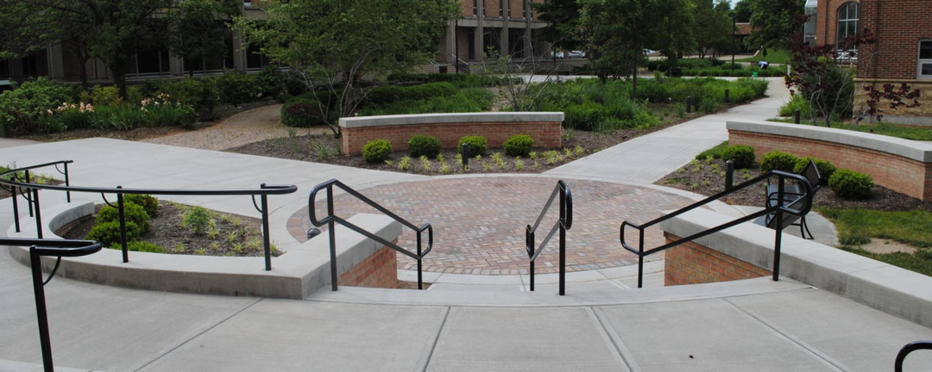 stairs leading to courtyard