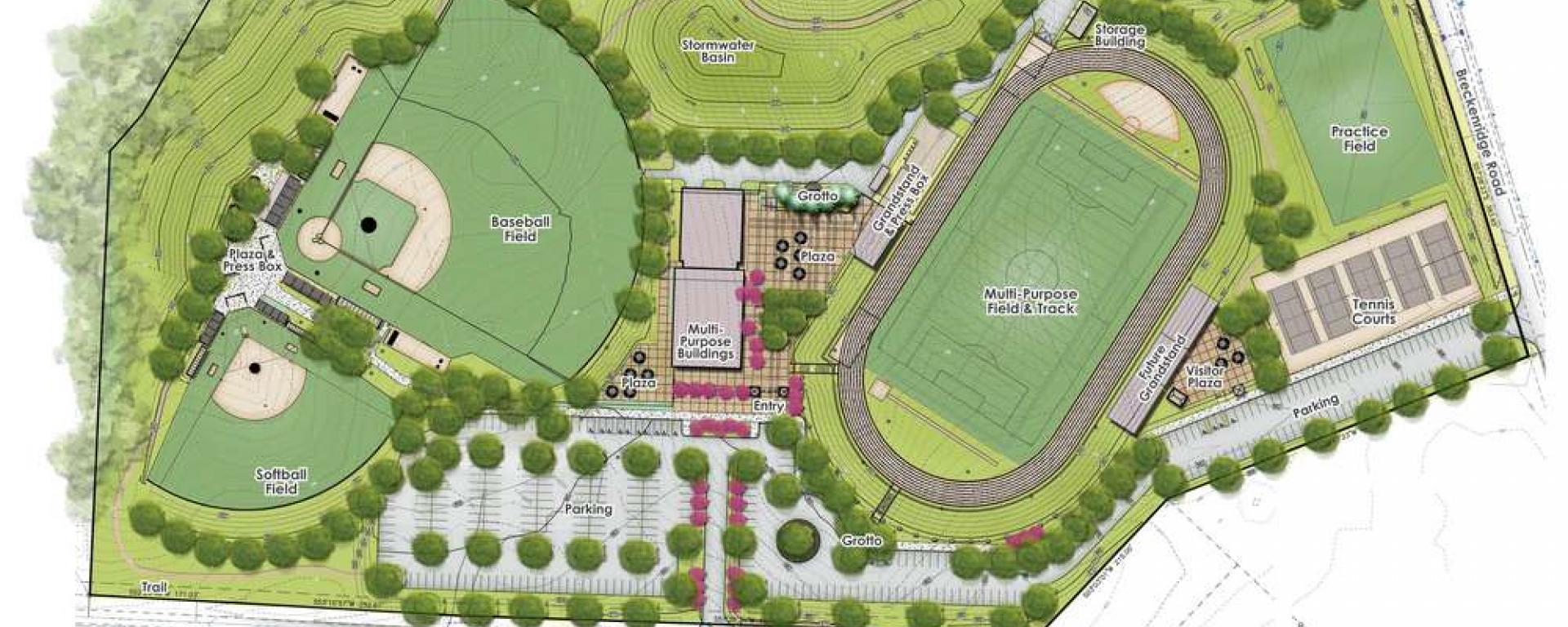 athletic complex plan rendering