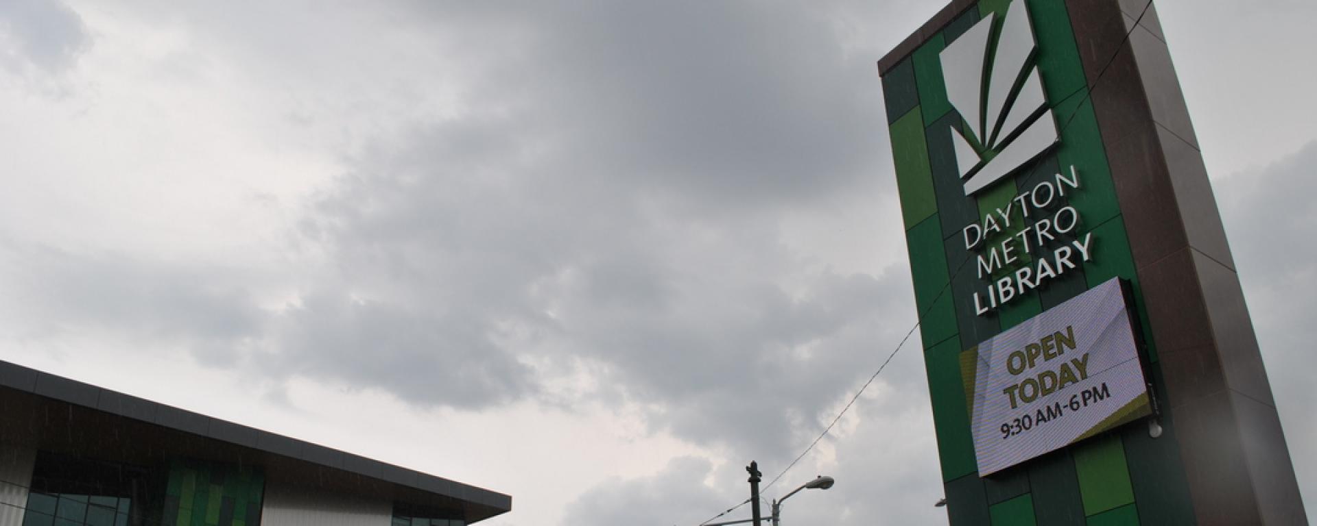 entrance sign into library