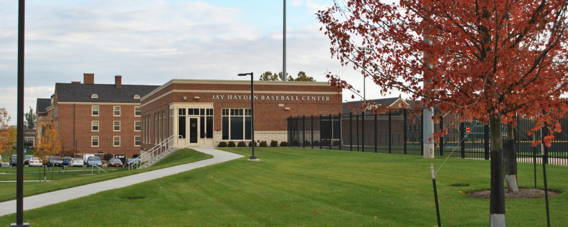 exterior of building during fall