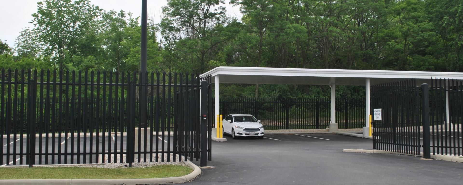 carport in parking lot