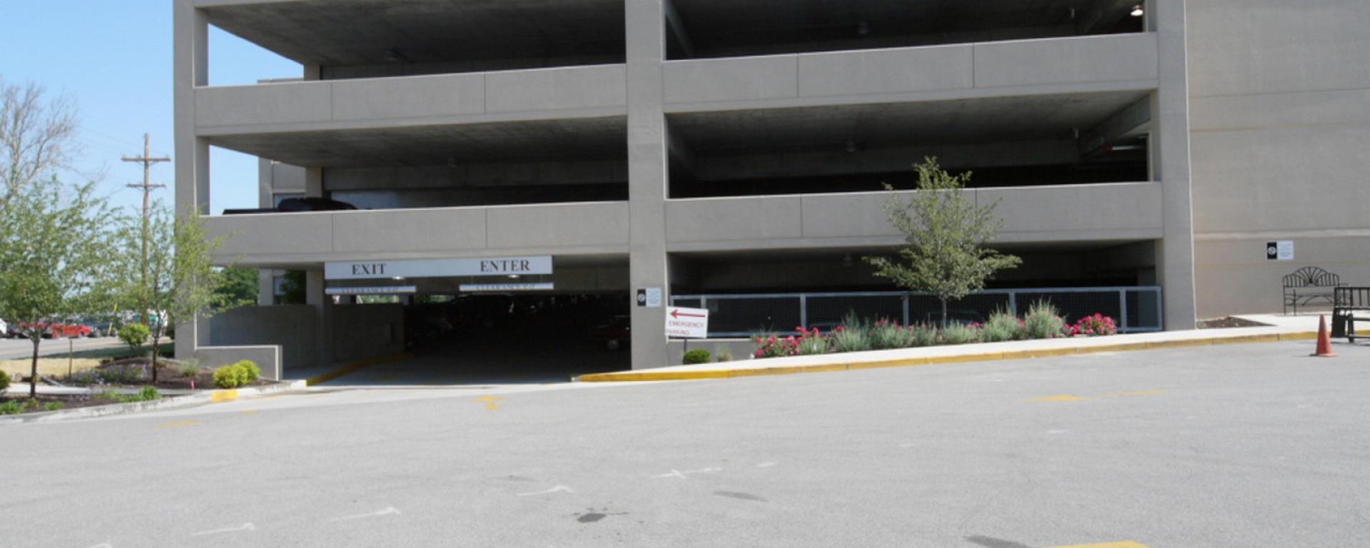 parking garage attached to building