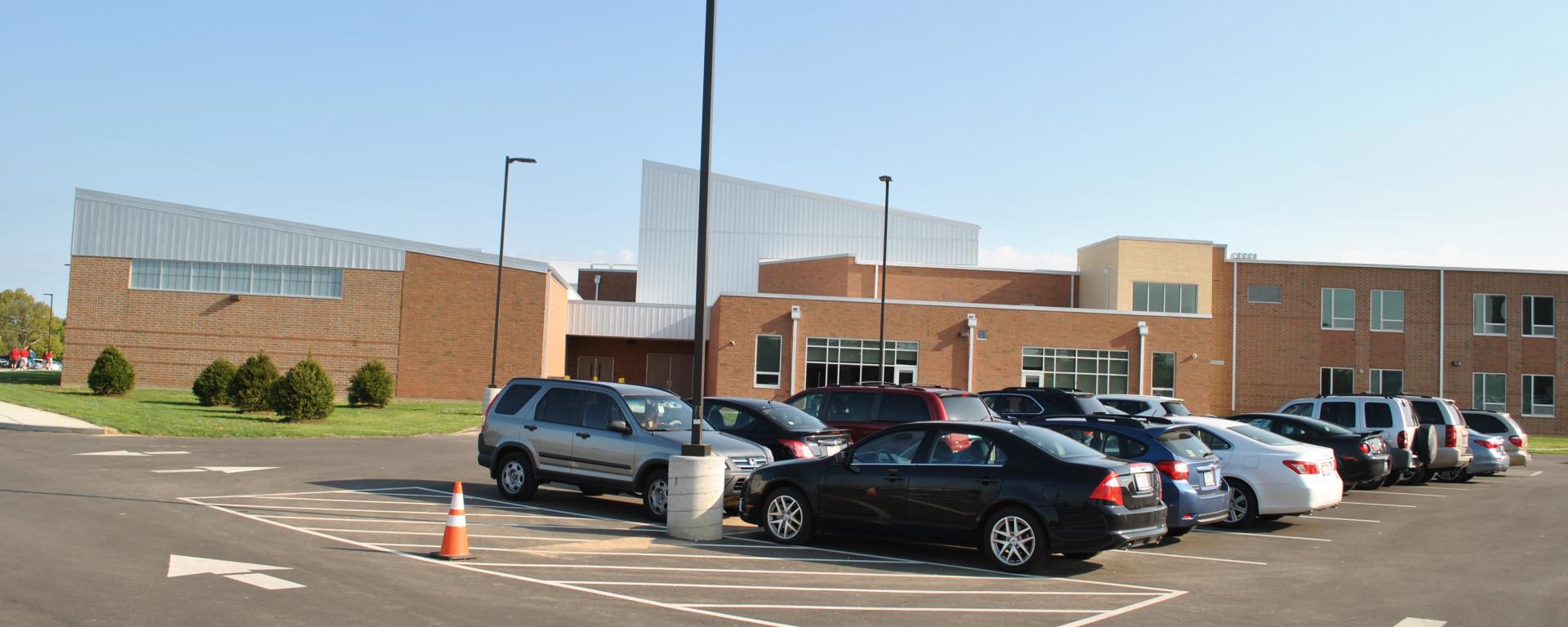 parking lot of school building