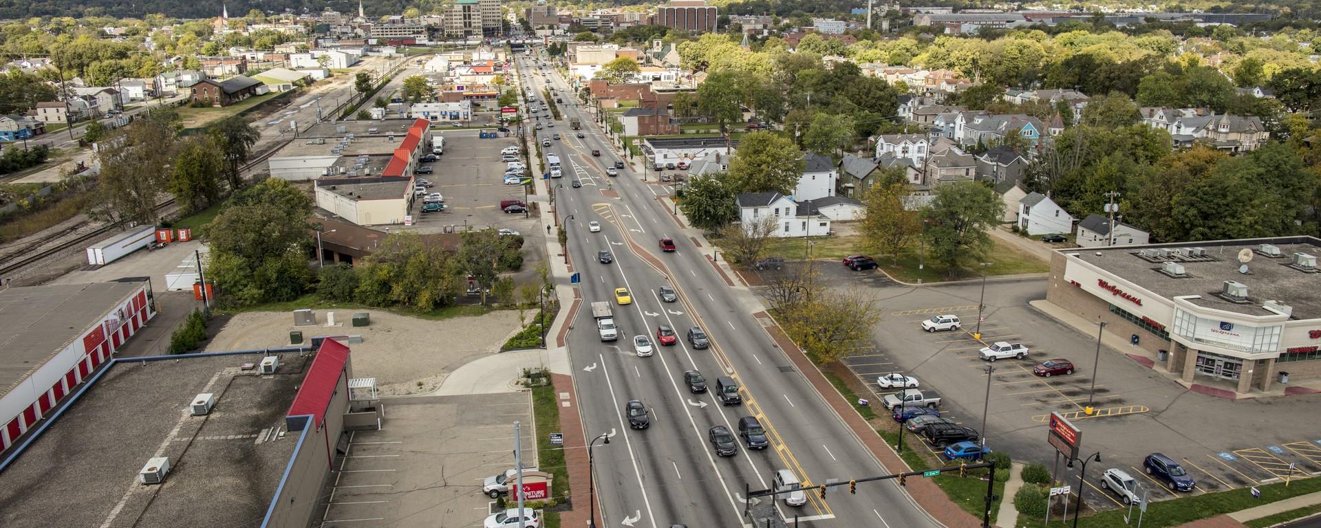 aerial of roadway