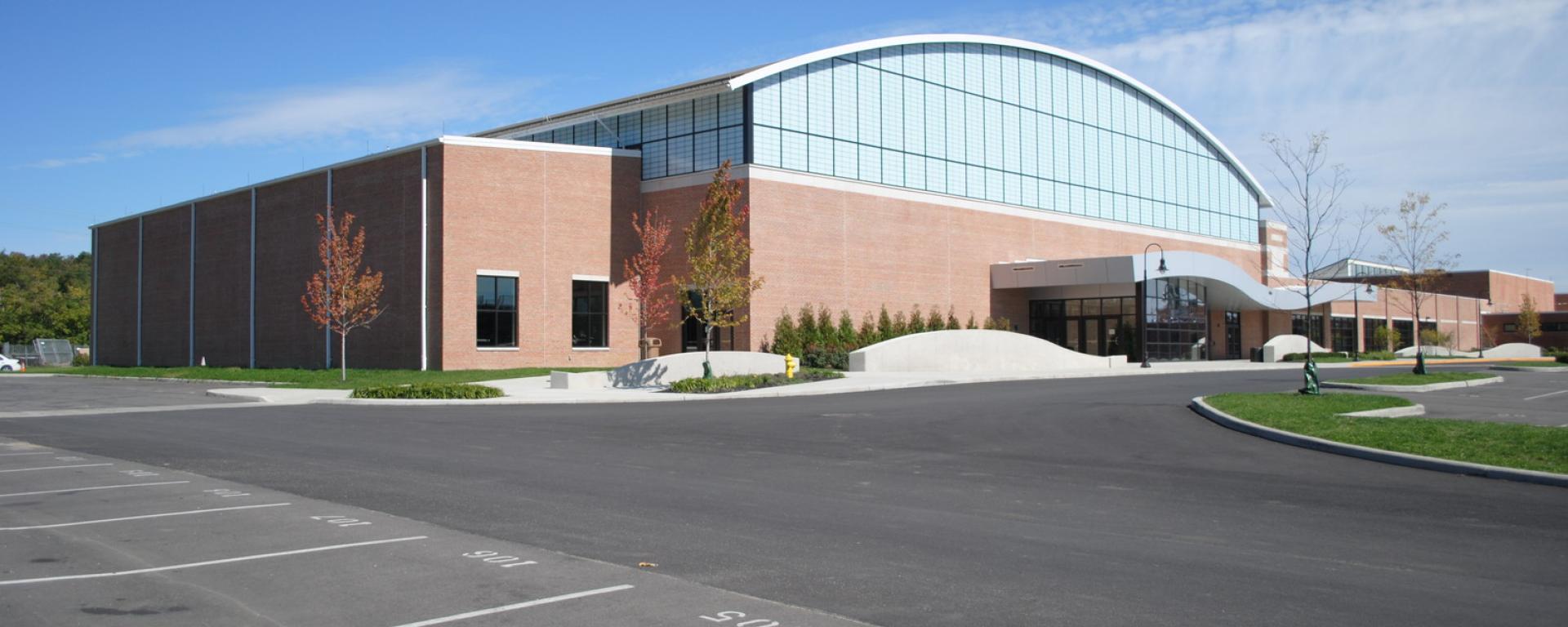parking lot and front entrance