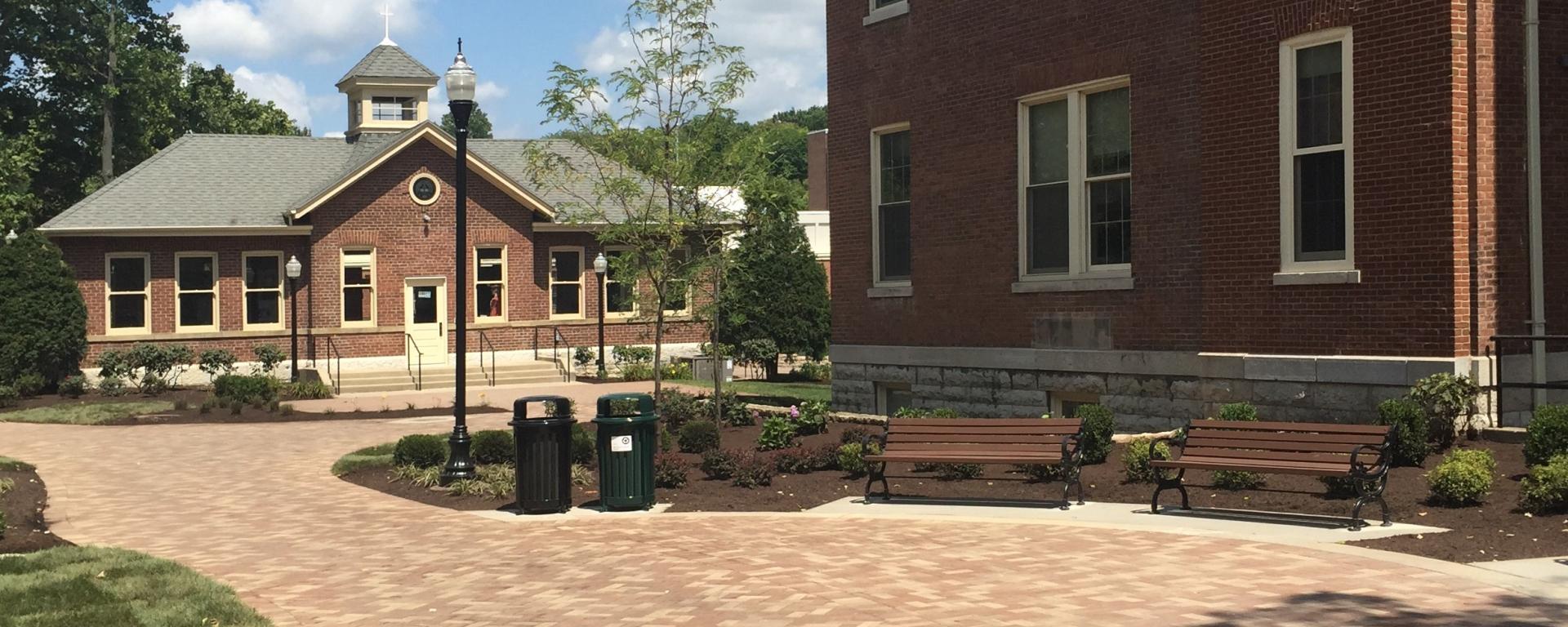 walkway outside of chapel