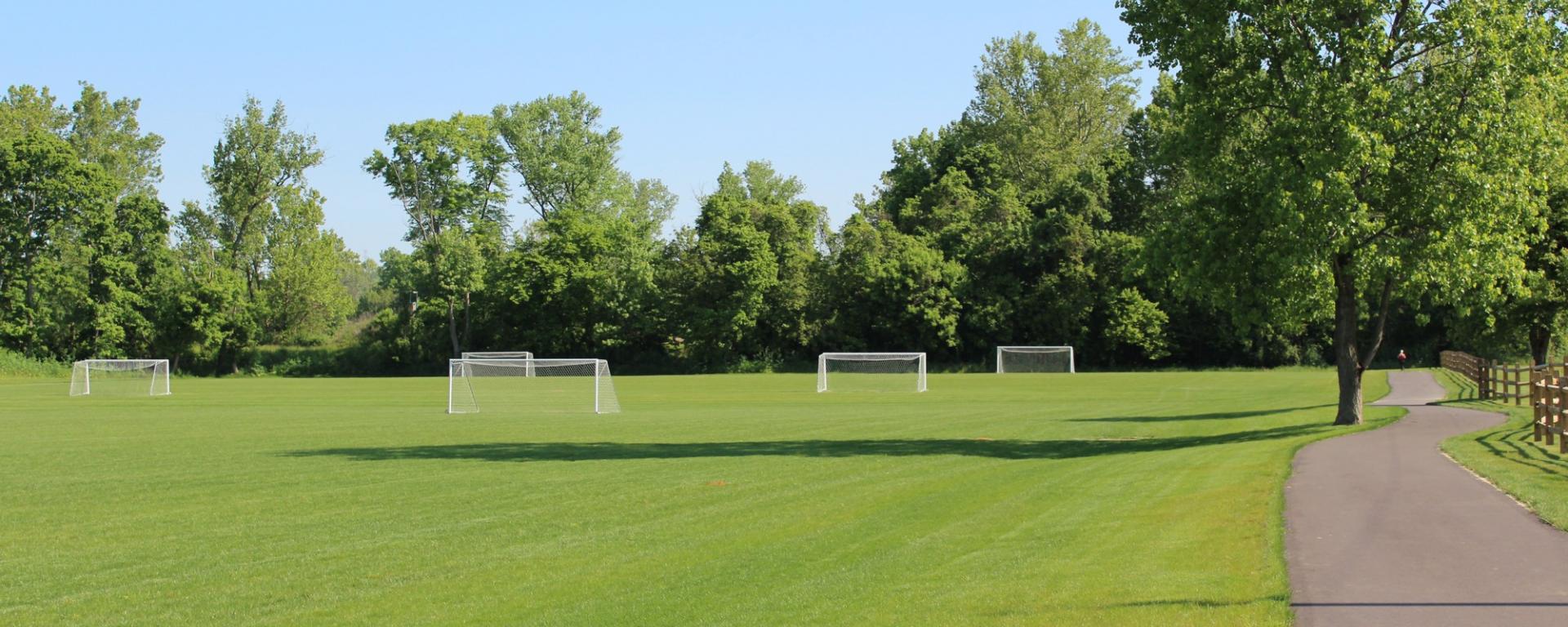 walkways along soccer fields