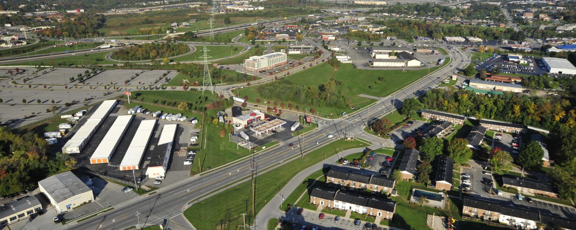 aerial of roadway 