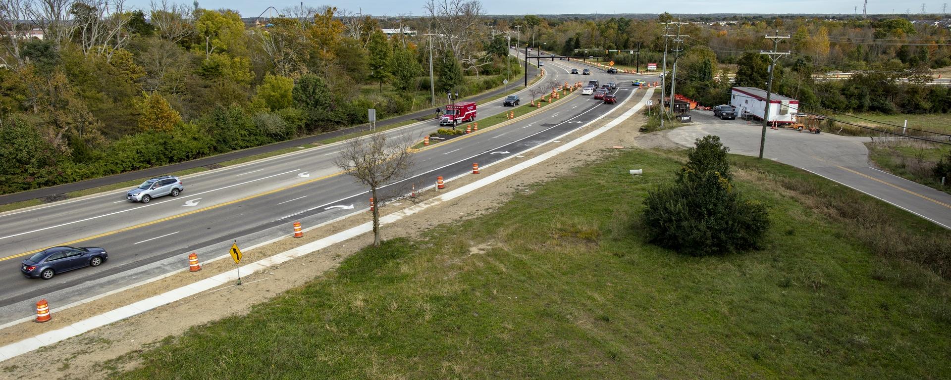 aerial of roadway