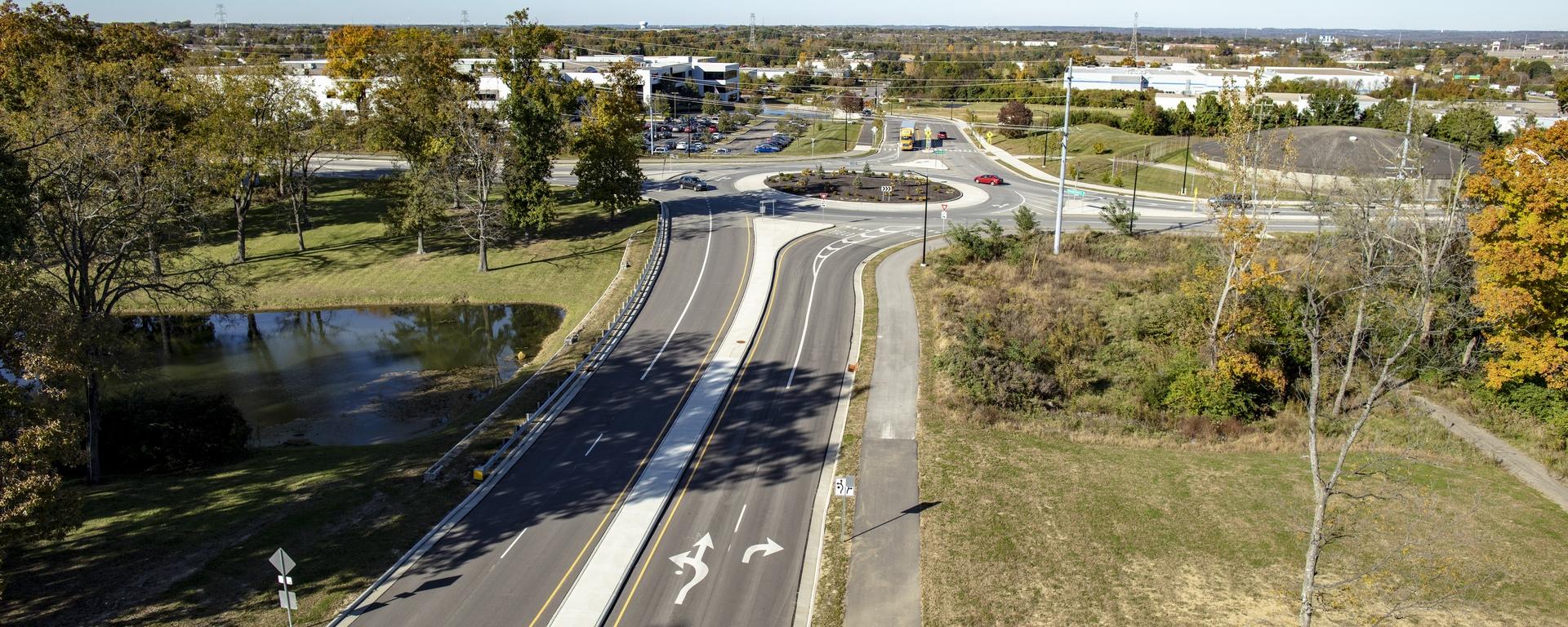 aerial of roundabout 