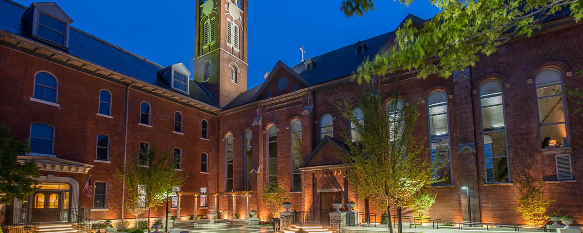 courtyard at night 