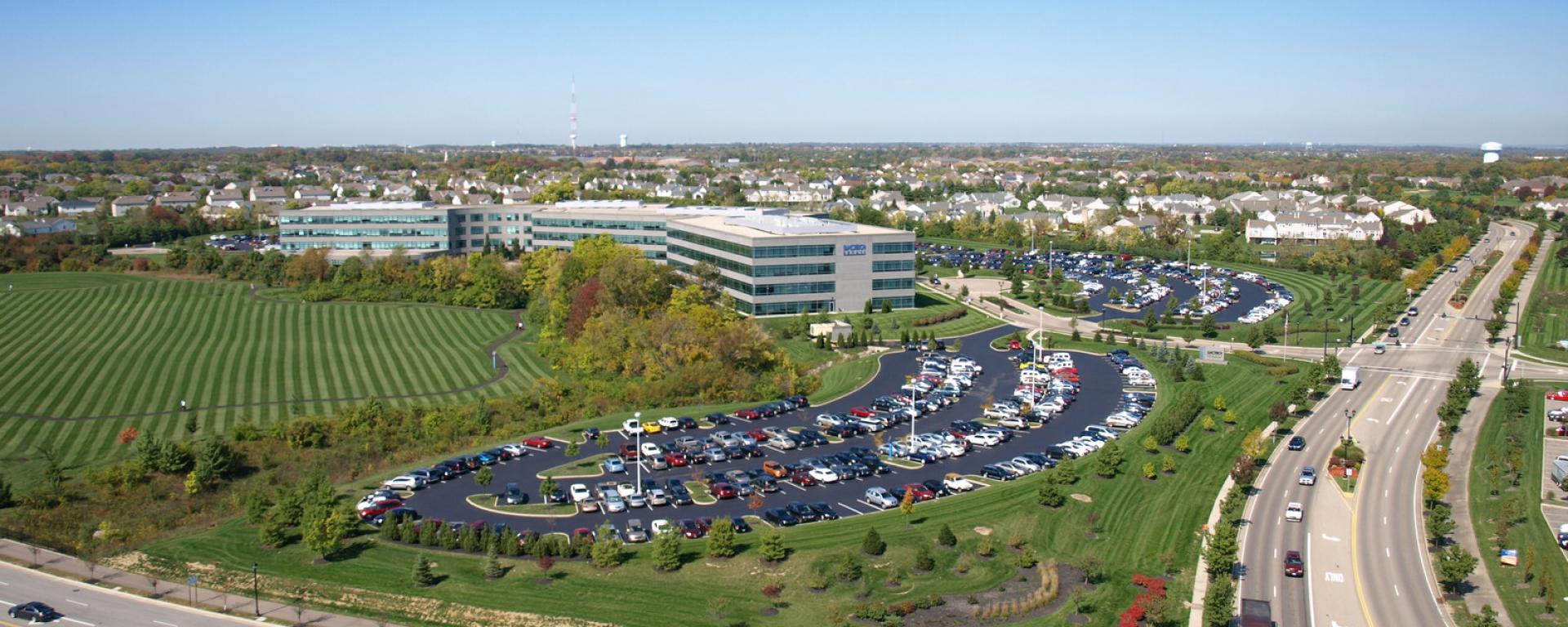 aerial of Luxottica campus