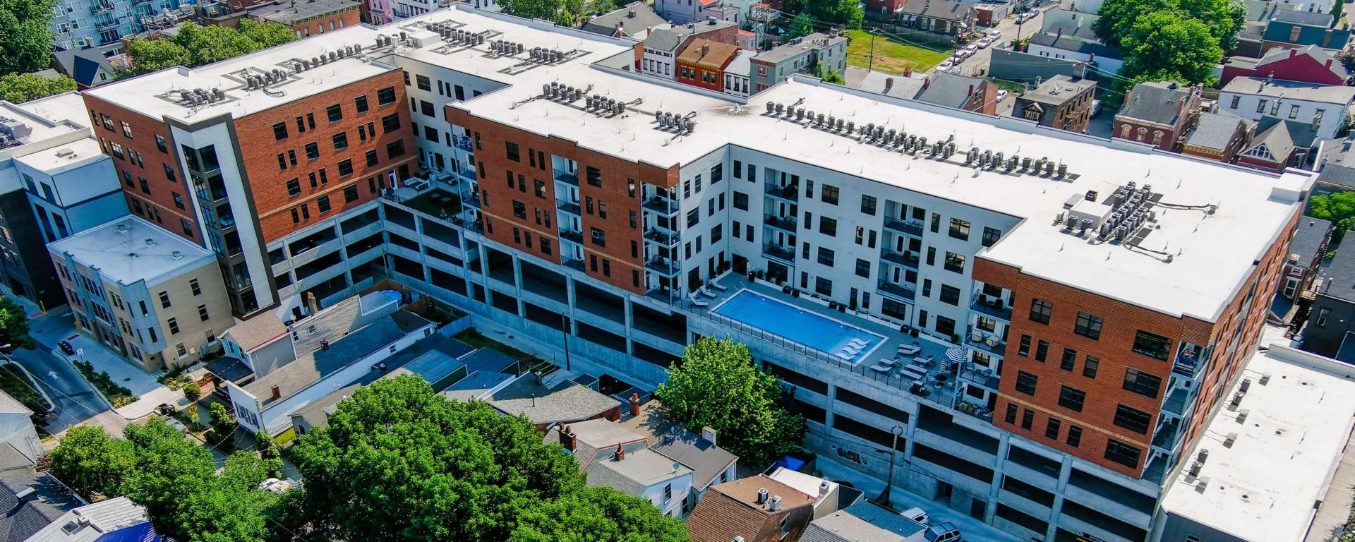 back view of apartment building