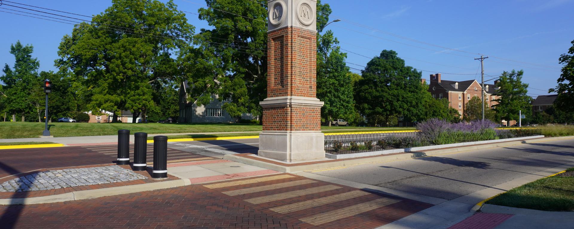 brick pedestrian crossing