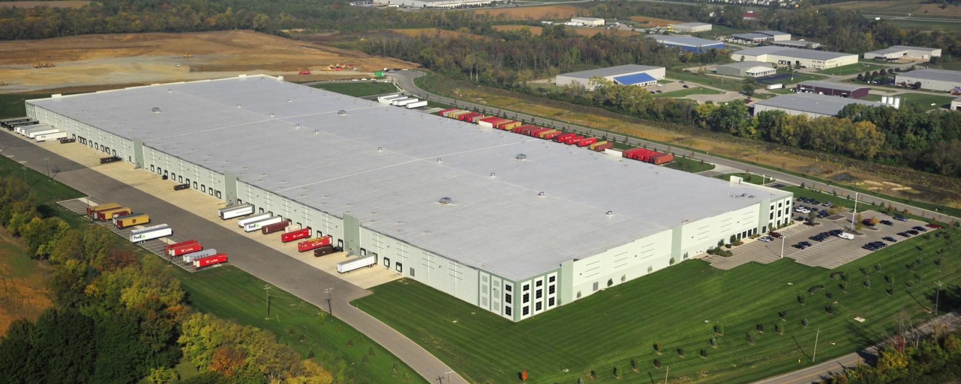 aerial of loading docks