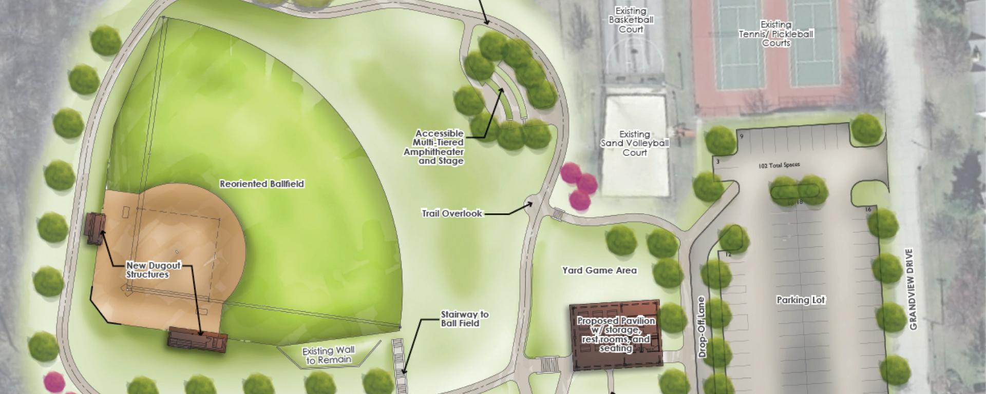 graphic rendering of park improvements