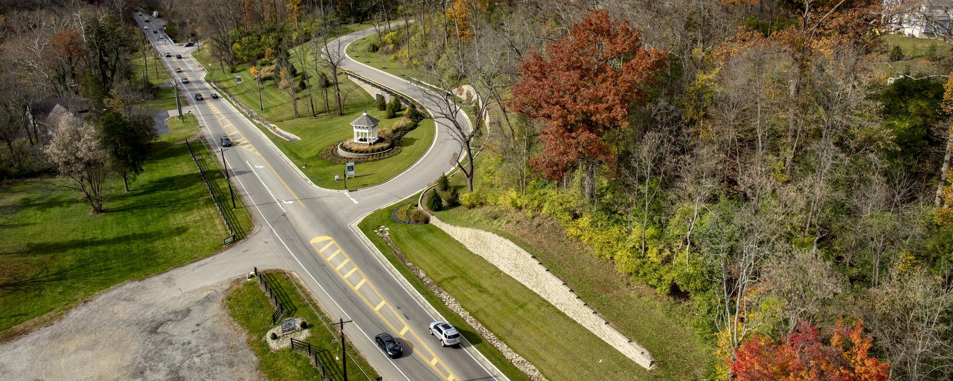 Aerial image of entrance