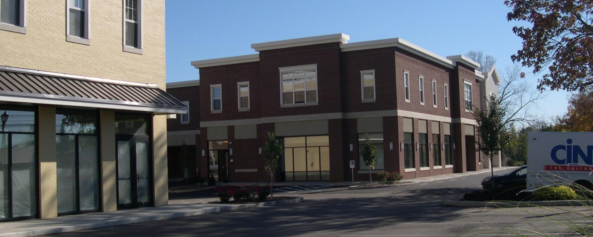 parking lot and side of buildings