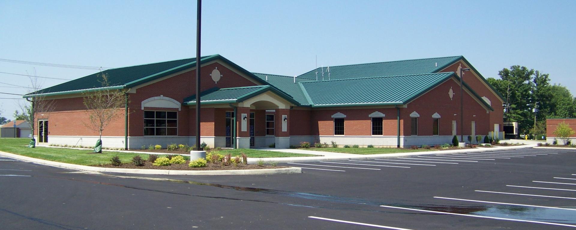 side parking lot and profile of building