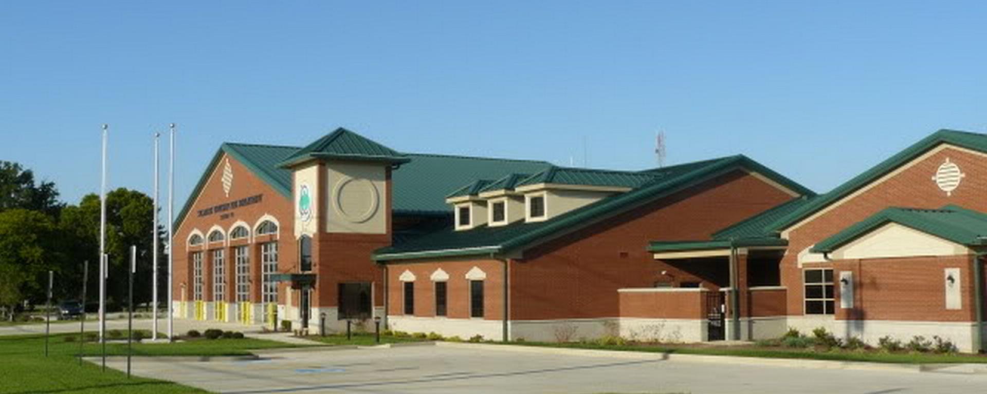 front parking lot and entrance of firehouse