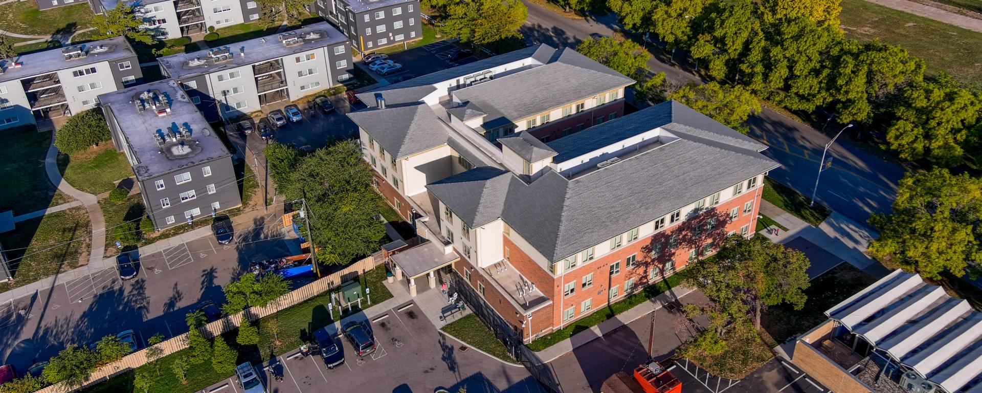 aerial photo of apartment building