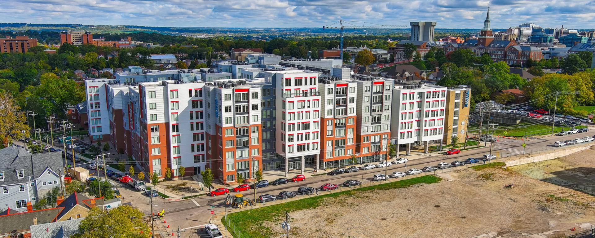 aerial photo of apartment building