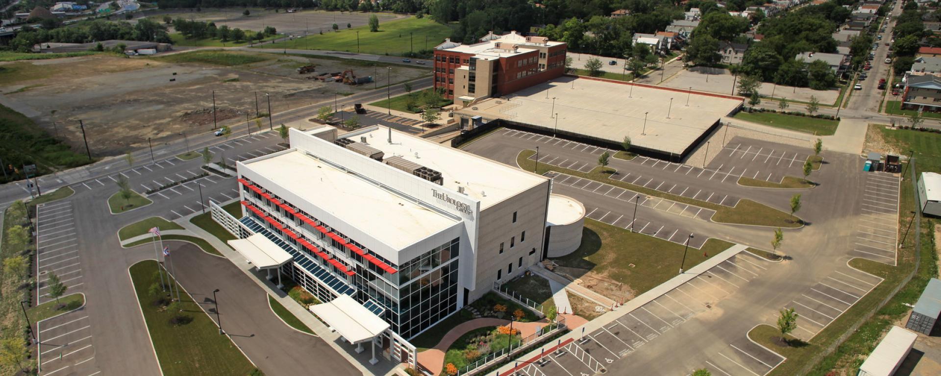 aerial of facility campus