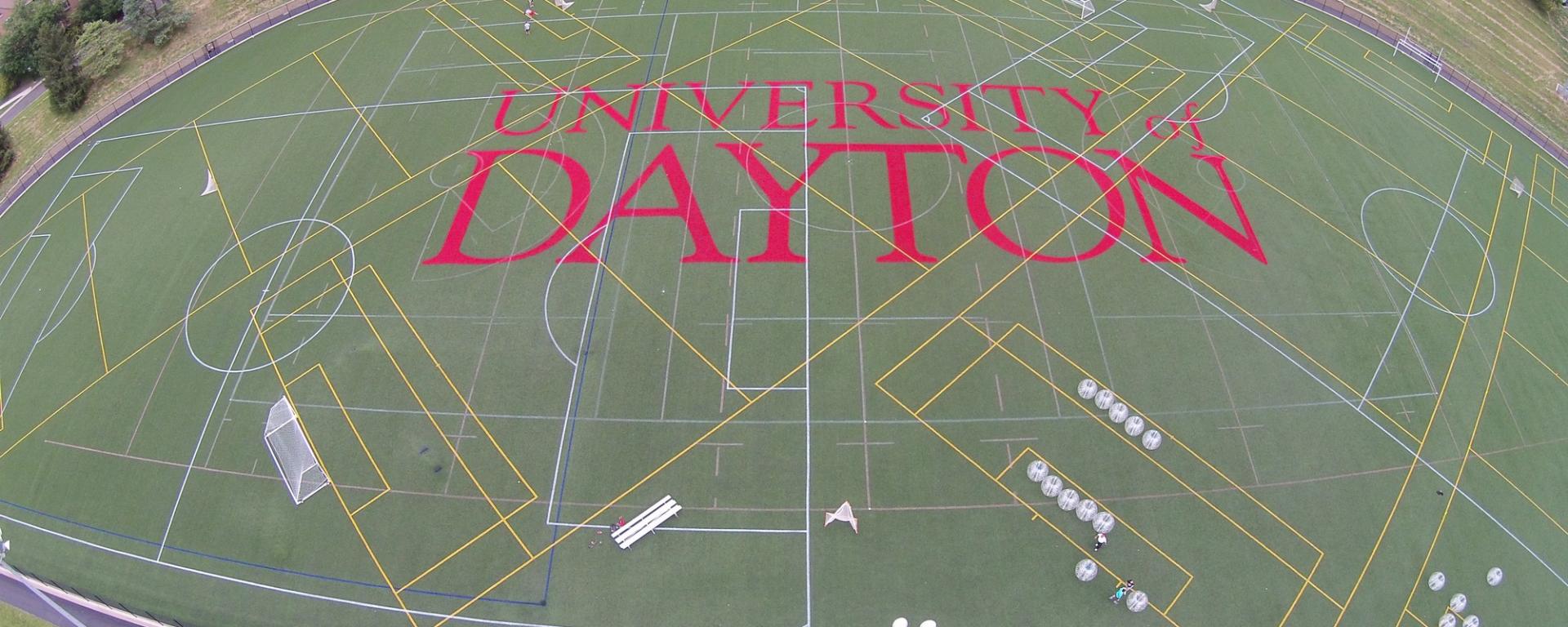 aerial of athletic field 