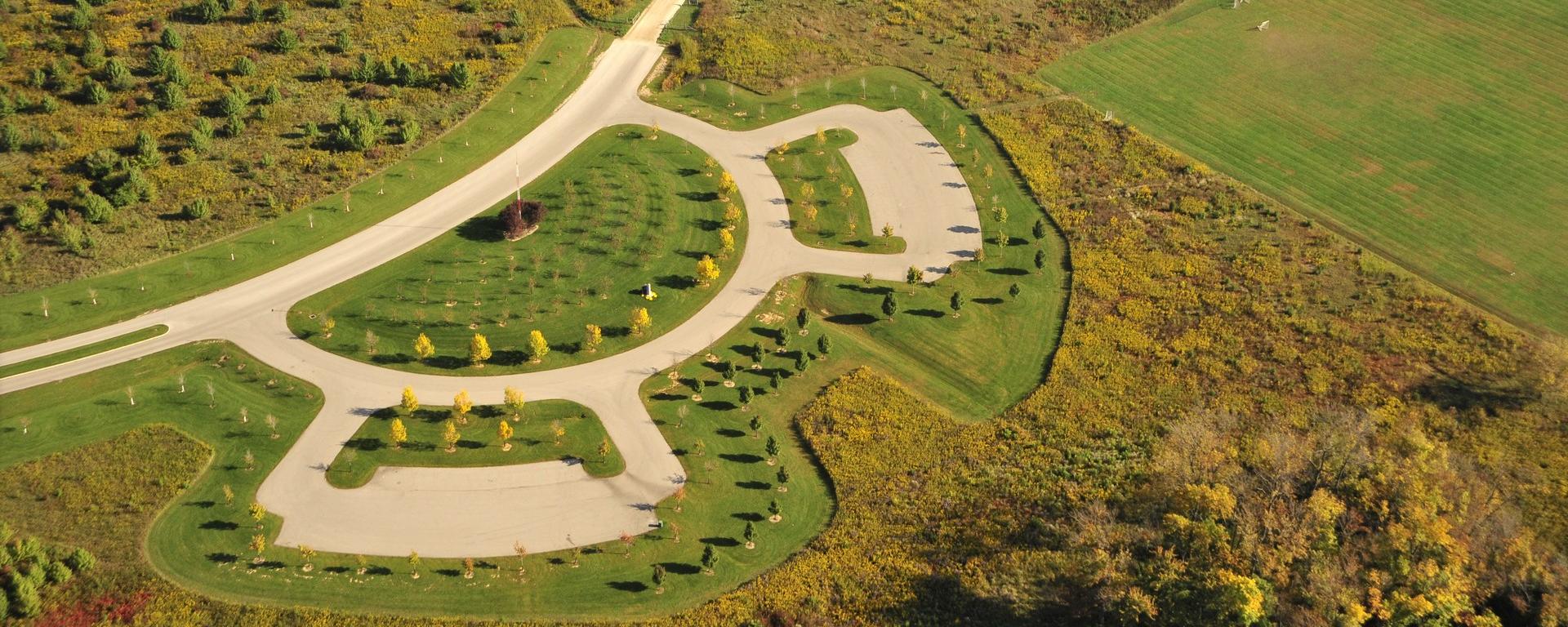 aerial of walking paths 