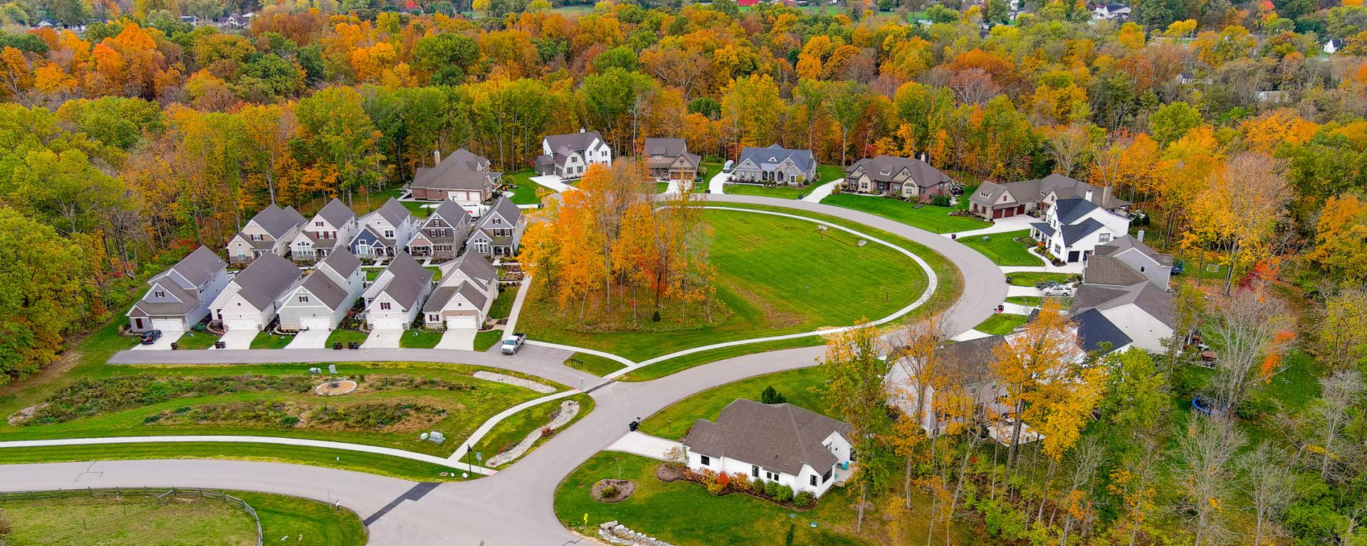 aerial photo of aberlin springs cul-de-sac 