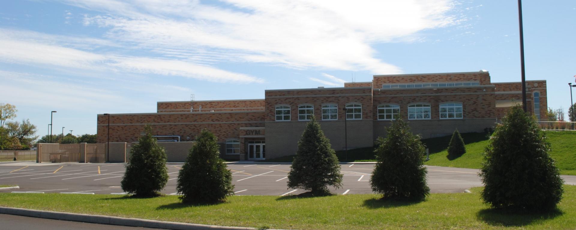 side profile of building with trees