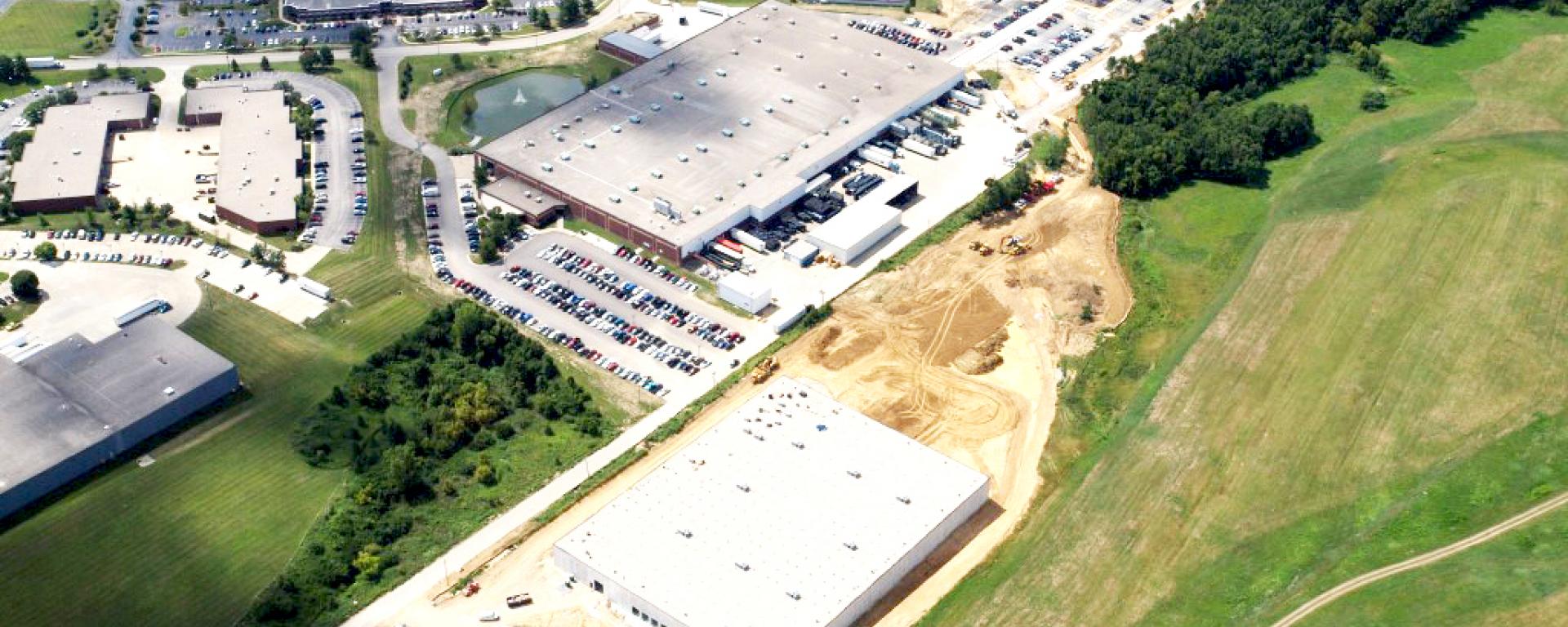 aerial of logistics campus