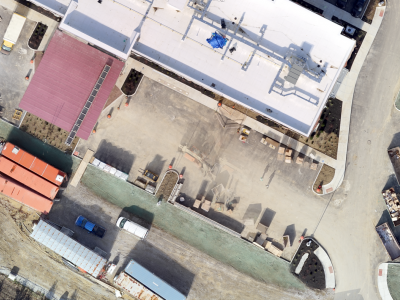 Holiday Inn Express (Liberty Way & Cox Rd) Aerial image of construction site