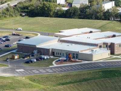 aerial of school campus 