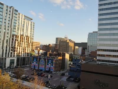 tall city building from across the street