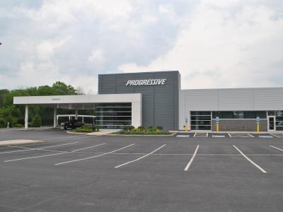 front parking lot and profile of building