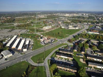 aerial of roadway 