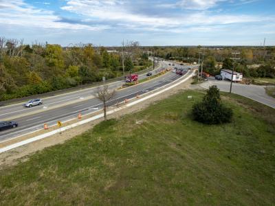 aerial of roadway