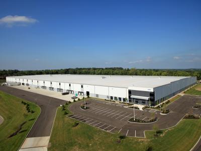 Monroe Logistics Center front aerial of logistics building