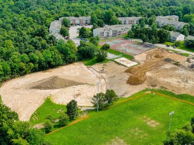 aerial photo of grading of park