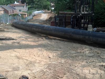 sewer piping before its laid in ground