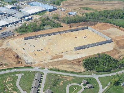 aerial of building under construction