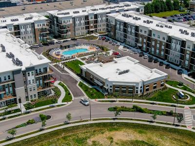 aerial photo of The District at Deerfield apartments