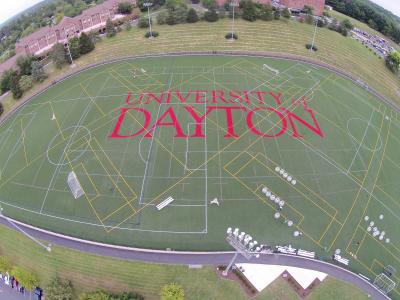 aerial of athletic field 