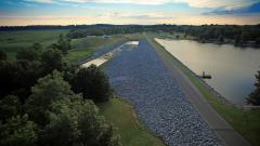 aerial of the dam